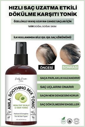 250 ML Amla Kompleks Tonik Hızlı Saç Uzatma, Dökülme Karşıtı, Güçlendirme %100 Doğal Soğuk Sıkım