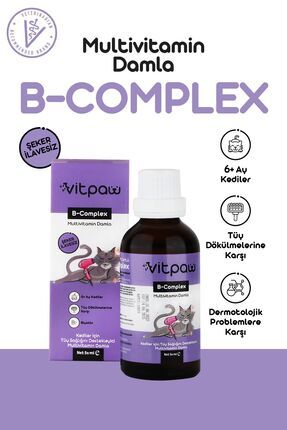 B Complex Damla 50 Ml. (KEDİLER İÇİN TÜY DÖKÜLMESİ ENGELLEYİCİ, DERİ VE TÜY SAĞLIĞI BİOTİN DAMLA)