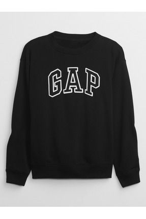 GAP Kad n Siyah Gap Logo Bisiklet Yaka Fleece Sweatshirt Fiyat Yorumlar Trendyol