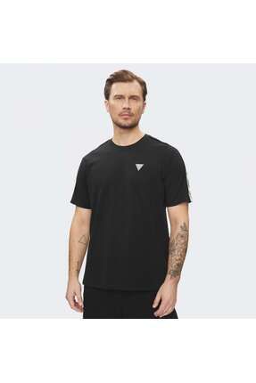 Erkek Slim Fit Bisiklet Yaka Pamuklu Kısa Kollu Siyah T-Shirt Z4GI12 I3Z14-JBLK