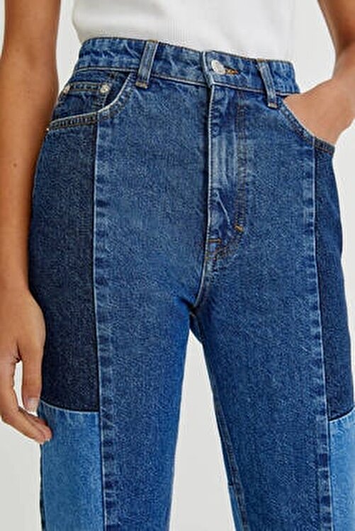 Pull \u0026 Bear Straight Fit Patchwork Jean 
