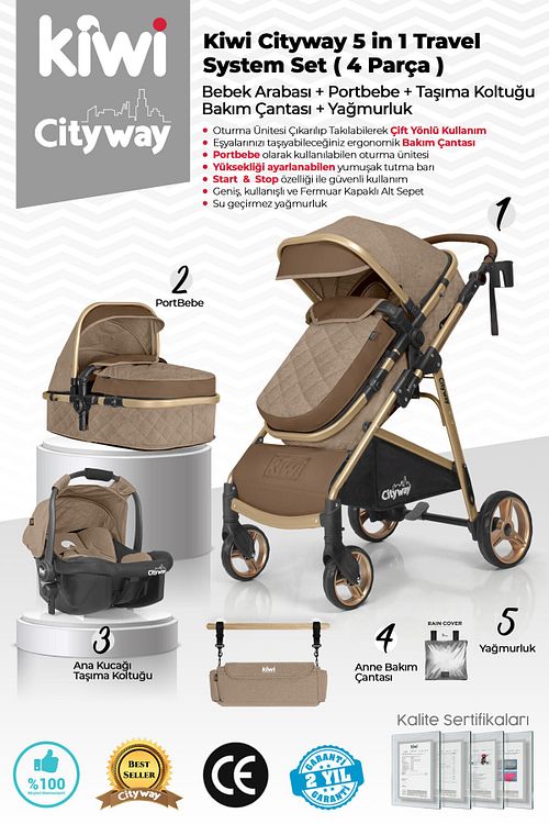 Kiwi 6 In 1 City Way Travel Sistem Bebek Arabasi Ve Zoody Park Yatak Besik Seti Fiyati Yorumlari Trendyol