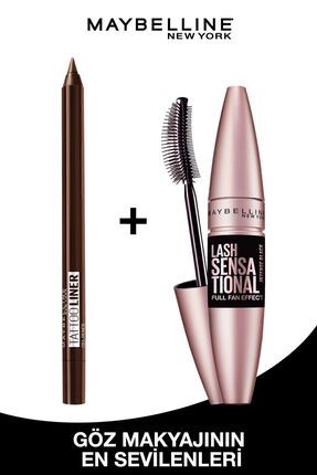 Lash Sensational Yelpaze Etkili Ekstra Siyah Maskara & Tattoo Liner Jel Göz Kalemi - 911 Kahverengi