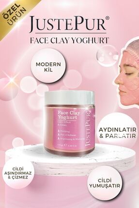 Face Clay Yoghurt Pembe Kil Maskesi Parlaklık Temizleme Aydınlatıcı Yumuşaklık Bakım Koruma100gr