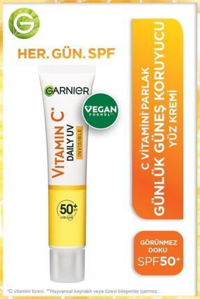 C Vitamini Günlük Güneş Koruyucu Fluid Yüz Kremi Görünmez Doku Spf50 40ml