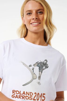Tee more. 2015 Roland Garros Ac k Tenis Turnuvas Bask l Premium Regular Fit Crop T shirt Fiyat Yorumlar Trendyol
