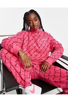 Nike swoosh pink tracksuit shop