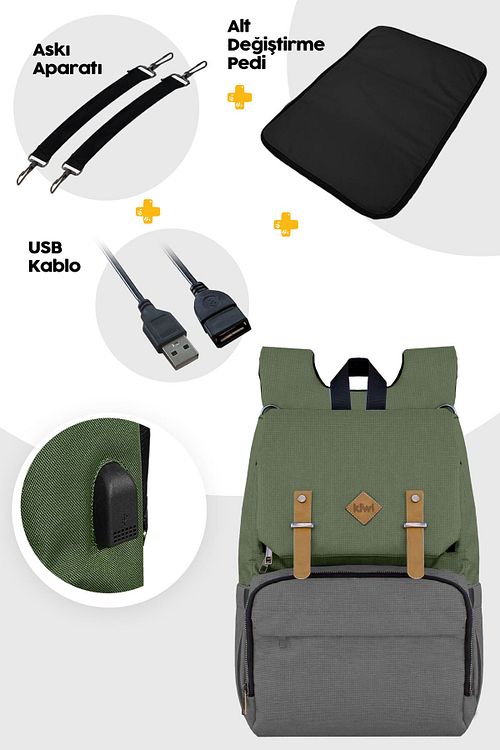 Kiwi Coolbag Usb Portlu Anne Bebek Bakim Sirt Cantasi Fiyati Yorumlari Trendyol