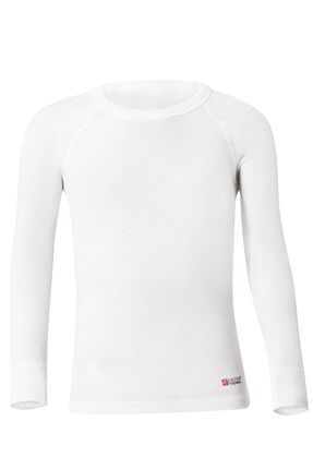 Erdem Beyaz Termal Çocuk Unisex Uzunkol T-shirt 3422