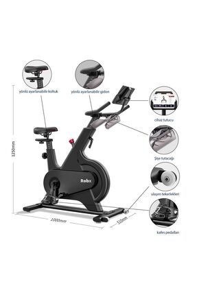 E1 Smart Spin Bike Kondisyon Bisikleti 100 Kademe Manyetik Sürüş Kontrol Sistemi