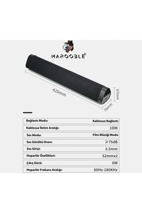 Yüksek kaliteli 3D Çevresel Kablosuz Soundbar Yüksek Kaliteli Dış Mekan Yüksek Bas Hoparlör A500