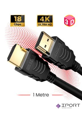 Hdmi 2.0 4k Ultra Hd 60 Hz Ses Ve Görüntü Aktarım Kablosu 1 Metre