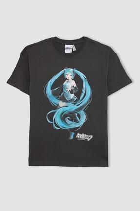 Defacto Kız Çocuk Hatsune Miku Oversize Geniş Kalıp Bisiklet Yaka Kısa  Kollu Tişört C1207a824sm Fiyatı, Yorumları - Trendyol