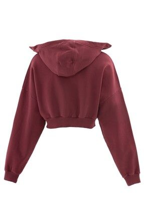 Crop top hoodie red new arrivals
