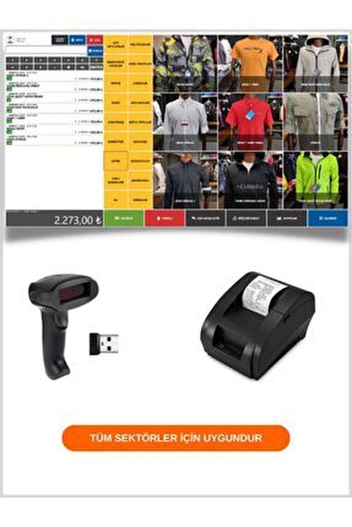 ÖZ BARKOD Kablosuz Barkod Okuyucu+ Fiş Yazıcı+ Barkodlu Satış Sistemi Programı