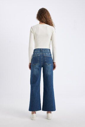 Defacto Culotte Yuksek Bel K sa Geni Paca Jean Y kamal Pantolon D4327ax24au Fiyat Yorumlar Trendyol