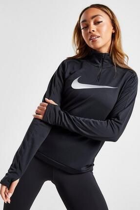 Nike Dri Fit Swoosh 1 4 Zip Sweat White Yar m Fermuarl Ko u Ustu Sweatshirt Beyaz