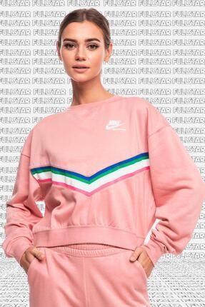 Nike heritage crew sweatshirt pink hotsell