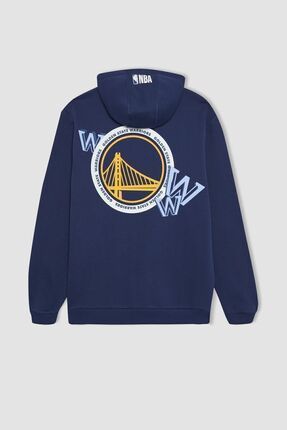 Defacto Fit Nba Golden State Warriors Standart Fit Kapu onlu Kal n Sweatshirt A7216ax23au Fiyat Yorumlar Trendyol