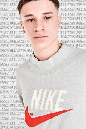 Nike Sportswear Overshirt Mens Oversized Fite Bol Kesim Gri Sweatshirt Fiyat Yorumlar Trendyol