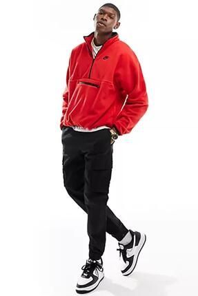 Nike Club Fleece Half Zip Sweatshirt Red Yar m Fermuarl Oversize Polar Sweatshirt K rm z Fiyat Yorumlar Trendyol