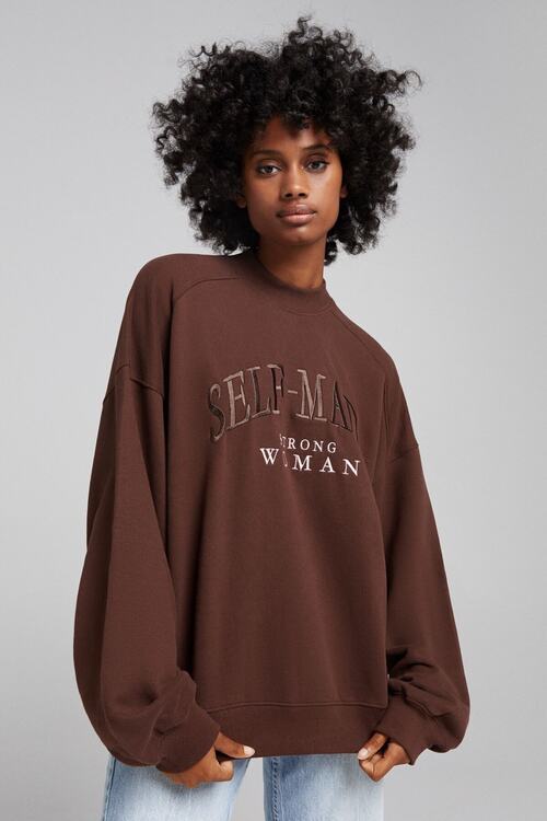 Bershka Baskili Oversize Sweatshirt Fiyati Yorumlari Trendyol