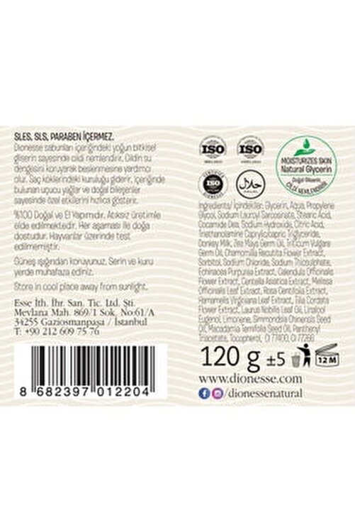 Dionesse El Yapimi Dogal Kabak Lifli Esek Sutu Sabunu 130 Gr Fiyati Yorumlari Trendyol