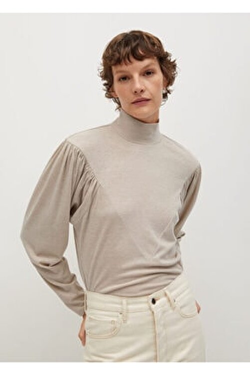 mango kadin kirik beyaz balon kol tisort fiyati yorumlari trendyol