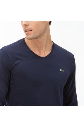 Lacoste Erkek Regular Fit Uzun Kollu V Yaka Lacivert T shirt Fiyat Yorumlar Trendyol