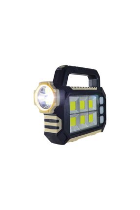 AKF 3 Modlu Solar Güneş Panelli Powerbank USB Çıkışlı Ultra Güçlü Ledli Şarjlı Fener Bej