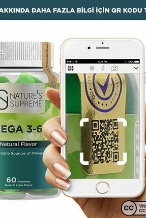 Natures Supreme Gummies Vegan Omega 3 6 9 60 Cignenebilir Form Yesil Limon Fiyati Yorumlari Trendyol