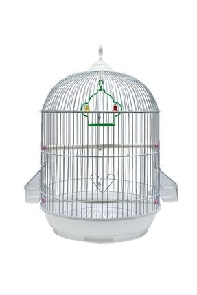 Cage Silindir Salon Kuş Kafesi - 1. Kalitede Ithal Üründür 34x53 Cm Beyaz