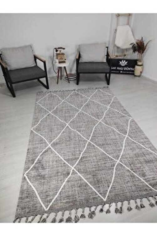 turkmen hali iskandinav desenli tozsuz dokuma hali rio 19497 gri fiyati yorumlari trendyol