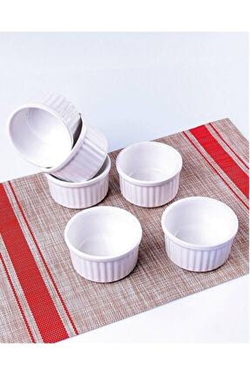 cooker 6 adet beyaz renk sufle kalibi tatli yogurt sutlac cerezlik seramik kabi firin 9x5 5 cm fiyati yorumlari trendyol