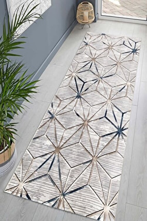 payidar hali yikanabilir kaymaz taban 100 x 825 cm desen 1086 gri mavi kesme yolluk hali fiyati yorumlari trendyol