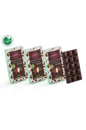 Şeker Ilavesiz, Vegan Ve Prebiyotik Bitter Çikolata 60g 3'lü Set (3X60G) Glutensiz 90002116