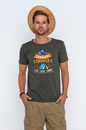 Happy Camper Baskılı Kamp Tişörtü
