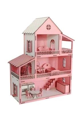 htcimaj hazir kurulu teslim 3 katli ahsap barbie evi cocuk oyun evi fiyati yorumlari trendyol