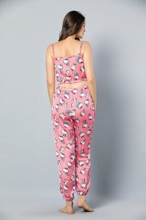 Pembishomewear Kadın Pembe Hello Kitty Desenli Trend Pijama Takımı