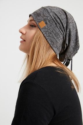 Kadın Füme Ip Detaylı Özel Tasarım 4 Mevsim Şapka Bere Buff Ultra Yumuşak Doğal Penye Kumaş