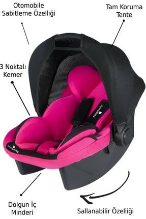 jimmybaby unisex bebek pembe lux pedli tasima koltugu pembe puset anakucagi oto koltugu fiyati yorumlari trendyol
