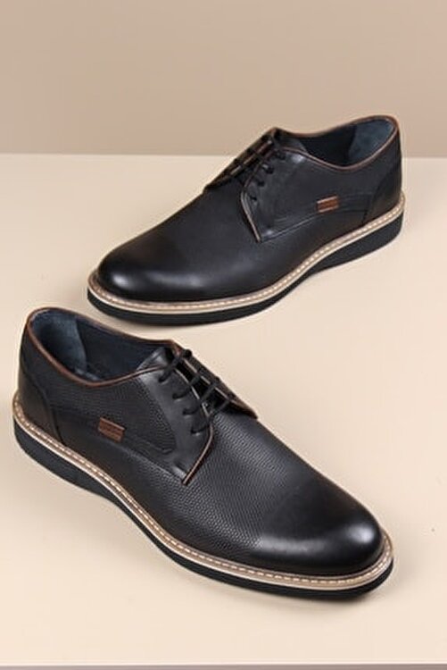 ayakPARK Erkek Siyah Hakiki Deri Klasik Günlük Ayakkabı 1