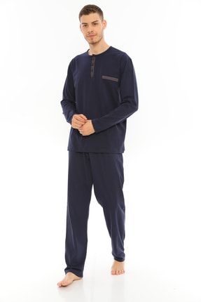 Erkek Uzun Kollu Pamuklu Pijama Takımı