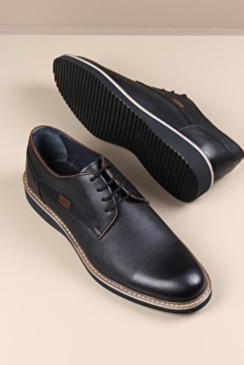 ayakPARK Erkek Siyah Hakiki Deri Klasik Günlük Ayakkabı 2