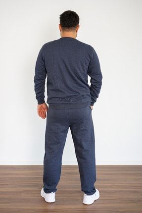 BLS Erkek Indigo Rahat Kal p Nak Detayl Sweat E ofman Tak m