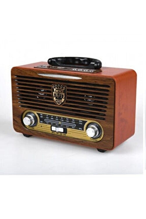 Bluetooth Şarjlı Nostaljik Radyo Usb Sd Kart Girişli Kumandalı Radyo Mp3