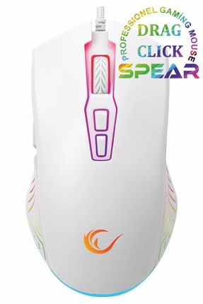 Smx-g68 Spear 7200 Dpı Rgb Ledli 7d Makrolu Beyaz Drag Clik Gaming Oyuncu Mouse