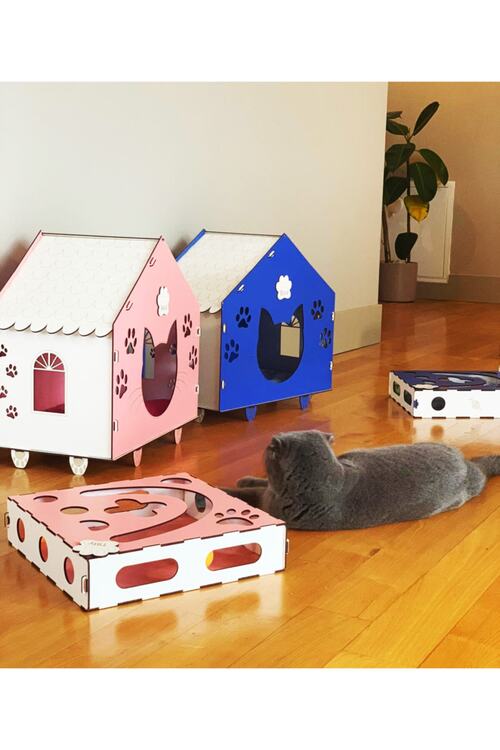 Tahtakutusu Ahsap Dekoratif Kedi Evi Modern Kedi Evi Ozel Isim Mavi Fiyati Yorumlari Trendyol
