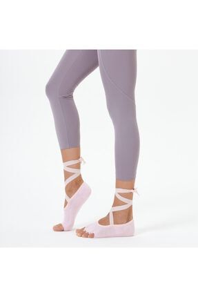 Kadın Pembe Kayışlı Yoga Pilates Çorabı