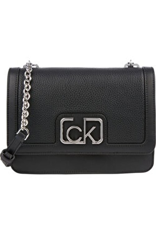 Calvin Klein Kadın Siyah Flap Shoulder Bag Md 1